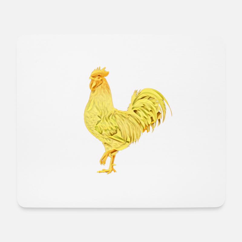 Hahn - Mousepad (Querformat) - Weiß