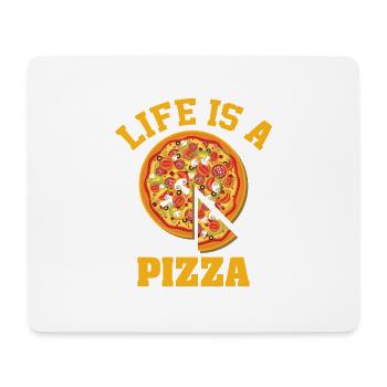 Life Is A Pizza - Mousepad (Querformat) - Weiß - Vorne