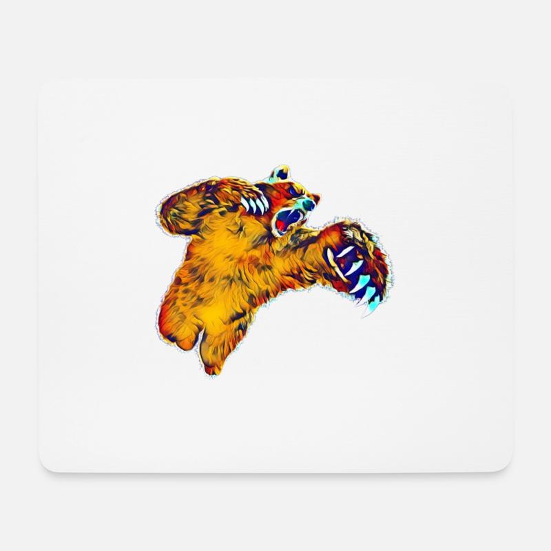 Grizzly - Mousepad (Querformat) - Weiß