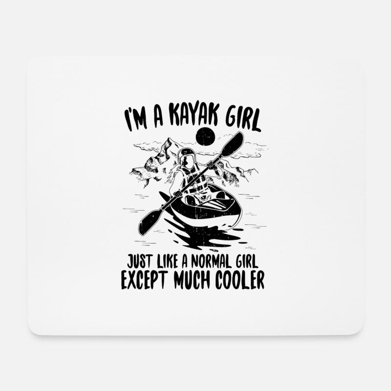 Kajak Mädchen | Kajaker Kanu Rudern Sport Geschenk - Mousepad (Querformat) - Weiß
