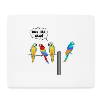 wlan unter Papageien - Mousepad (Querformat) - Weiß - Vorne