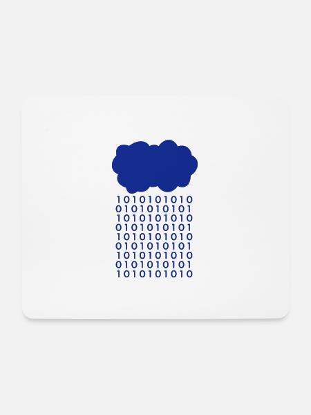 Bit Regen Wolke Informatiker - Mousepad (Querformat) - Weiß