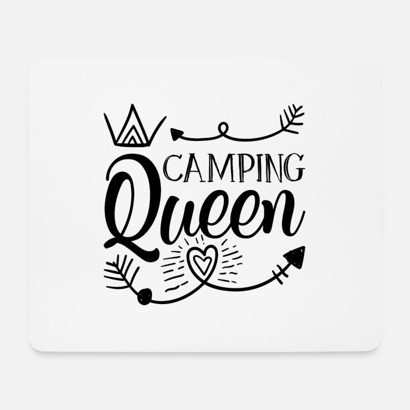 Camping Queen Adventure Shirt Geschenk - Mousepad (Querformat) - Weiß