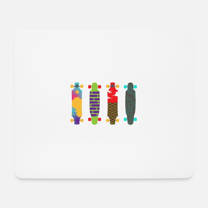 Longboard 4 Longboards für Longboarder Geschenk - Mousepad (Querformat) - Weiß
