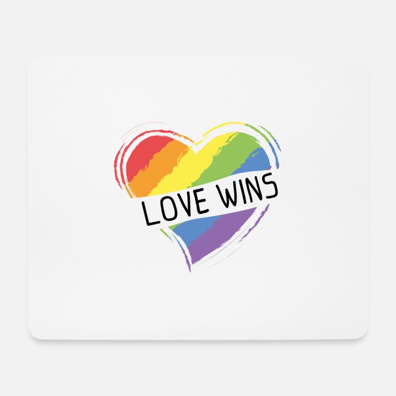 Love Wins LGBT Gay Pride Geschenk - Mousepad (Querformat) - Weiß