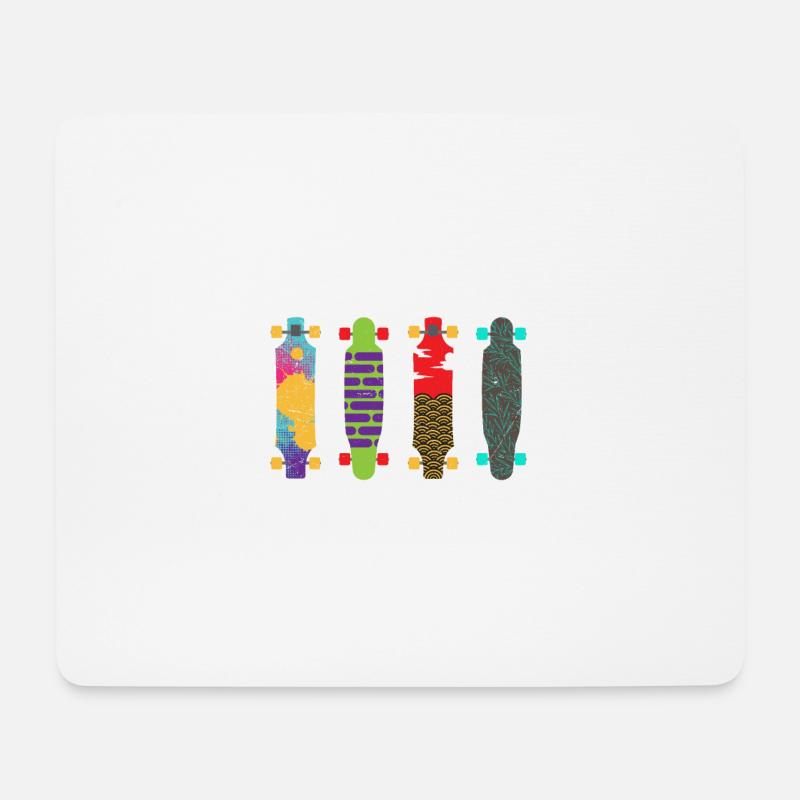 Longboard 4 Longboards für Longboarder Geschenk - Mousepad (Querformat) - Weiß
