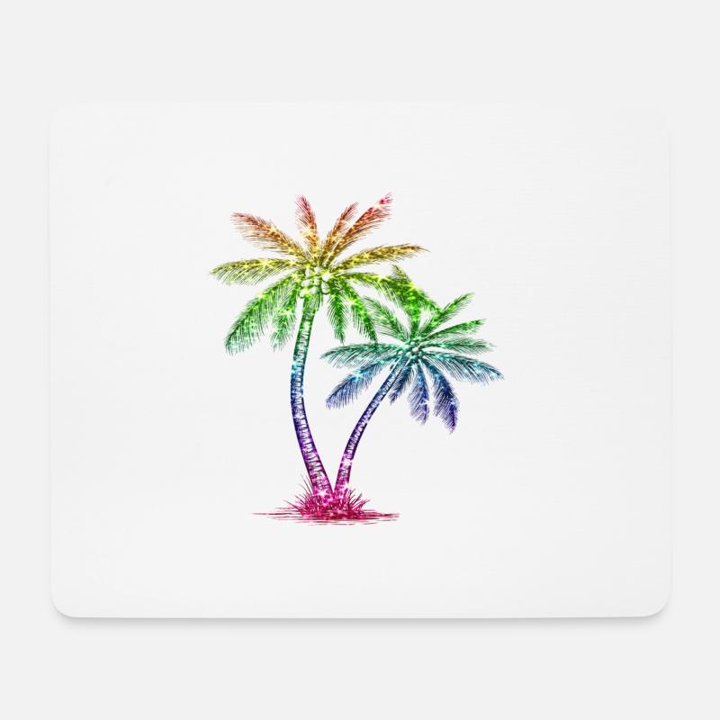 Palmier à paillettes - Tapis de souris (format paysage) - blanc