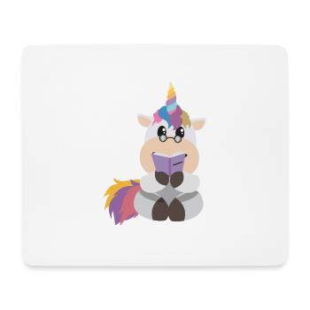 Licorne lisant une idée cadeau livre rat de bibliothèque - Tapis de souris (format paysage) - blanc - Devant