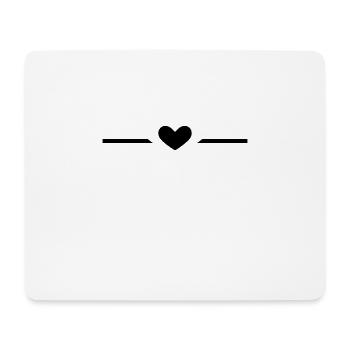 Ligne coeur noir - Tapis de souris (format paysage) - blanc - Devant