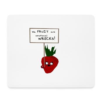 Strawberry Protesting Vegans - Mouse Pad (horizontal) - white - Front