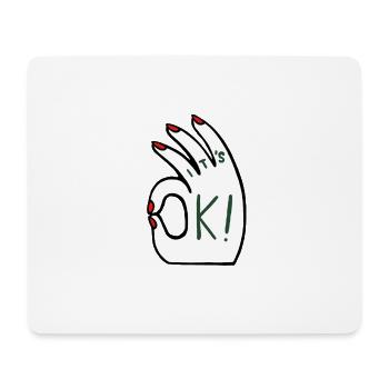 Es ist in Ordnung Hand - Mousepad (Querformat) - Weiß - Vorne