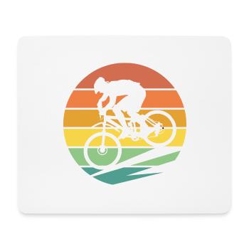 Mountain bike biker MTB - Mouse Pad (horizontal) - white - Front