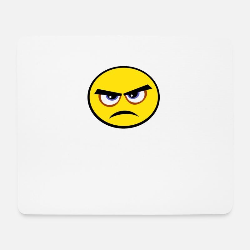 grumpy face - Tapis de souris (format paysage) - blanc