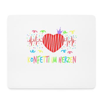 Buntes TStück "Konfetti im Herzen", das "Konfetti - Mousepad (Querformat) - Weiß - Vorne