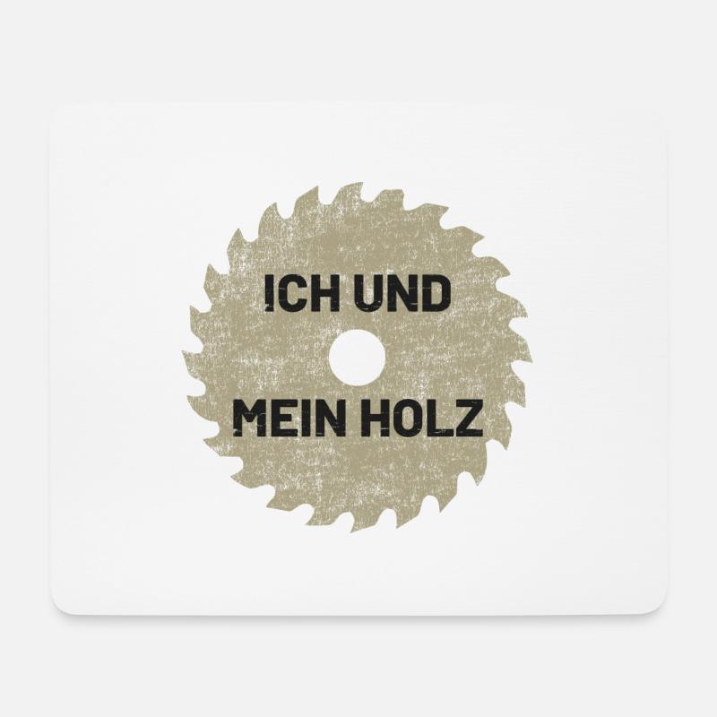 ich und mein holz - Mousepad (Querformat) - Weiß