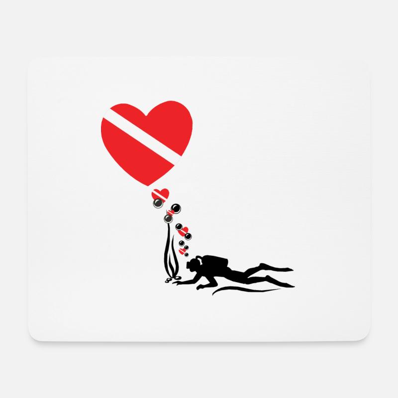 SCUBA LOVE SCUBA DIVING - Mousepad (Querformat) - Weiß