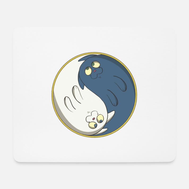 Cats ying yang - Mouse Pad (horizontal) - white