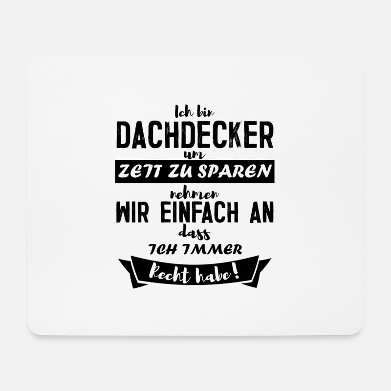 Ich bin Dachdecker Beruf Geschenk - Mousepad (Querformat) - Weiß