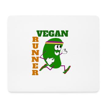 Vegan Runner Bean - Tapis de souris (format paysage) - blanc - Devant