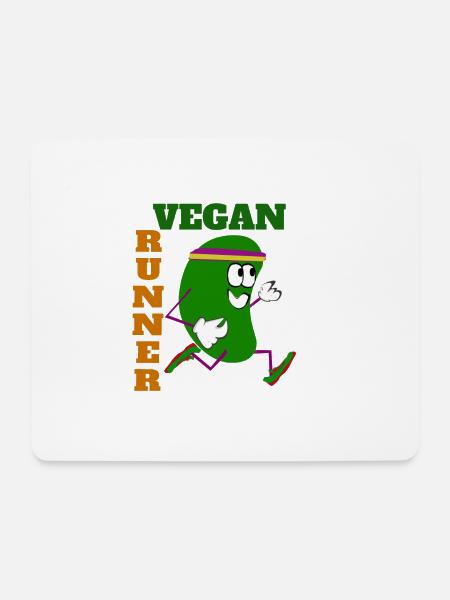 Vegan Runner Bean - Mouse Pad (horizontal) - white