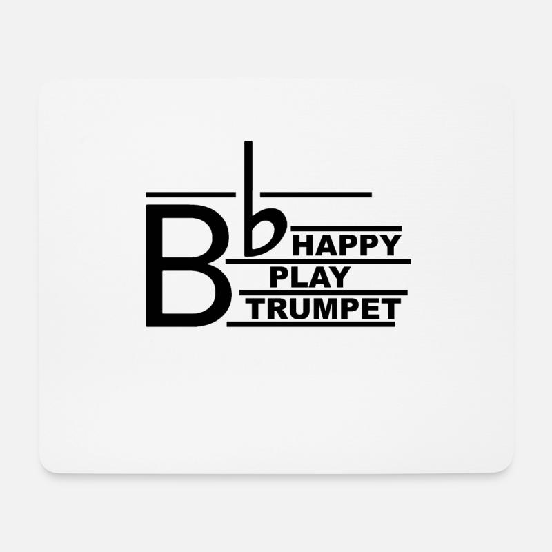 Be happy play Trumpet - Mousepad (Querformat) - Weiß