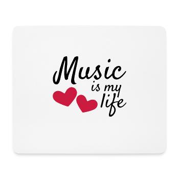 Music is my life - Mousepad (Querformat) - Weiß - Vorne