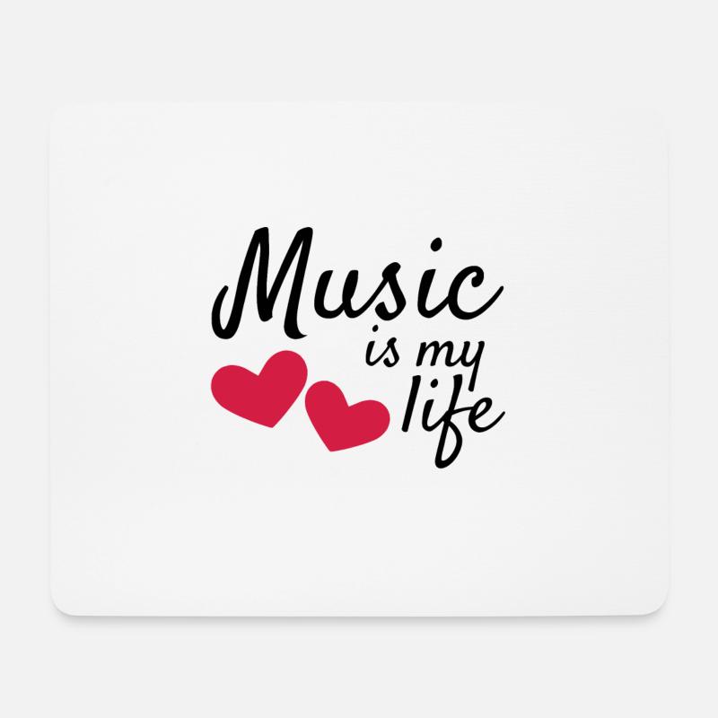 Music is my life - Mousepad (Querformat) - Weiß