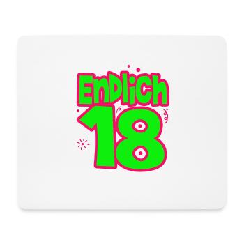 18. Geburtstag - Endlich 18 - Mousepad (Querformat) - Weiß - Vorne
