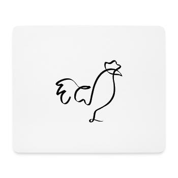 One line tap black - Mouse Pad (horizontal) - white - Front