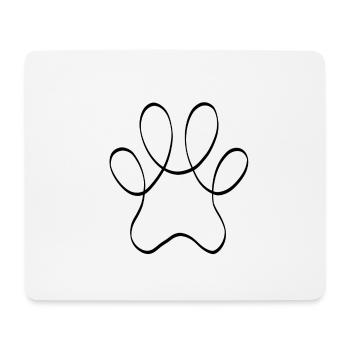 One line paw black - Mouse Pad (horizontal) - white - Front