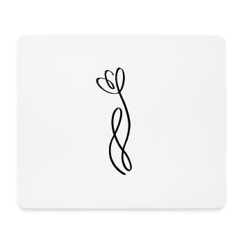 One line tulip black - Mouse Pad (horizontal) - white - Front