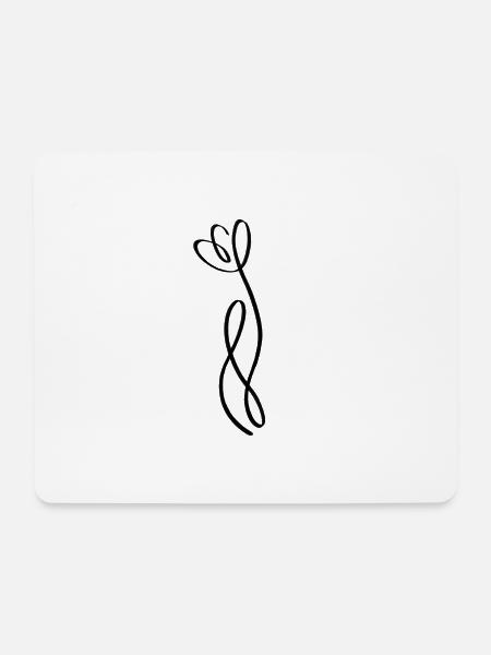 One Line Tulpe schwarz - Mousepad (Querformat) - Weiß