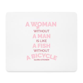 Feminist A woman without a man is like a fish Gift - Mouse Pad (horizontal) - white - Front