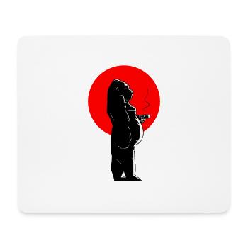 Kaffeezeit & Gorilla - Mousepad (Querformat) - Weiß - Vorne