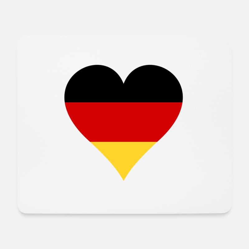 Deutsche Flagge in Herzform - Mousepad (Querformat) - Weiß