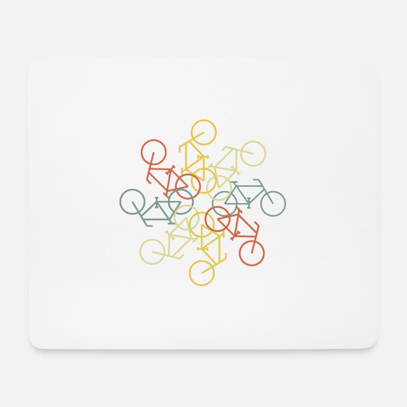 Rotierende Fahrräder - Mousepad (Querformat) - Weiß