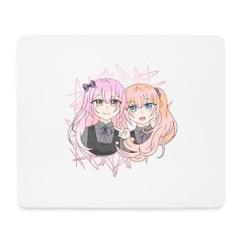 Filles manga - Tapis de souris (format paysage) - blanc - Devant