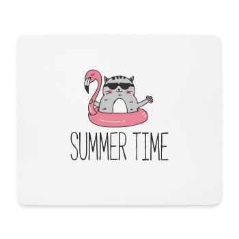 Heure d'été été cool cat - Tapis de souris (format paysage) - blanc - Devant
