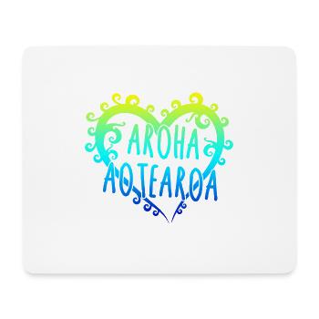 Maori Aroha Aotearoa Siver Fern Idée de cadeau de cœur - Tapis de souris (format paysage) - blanc - Devant