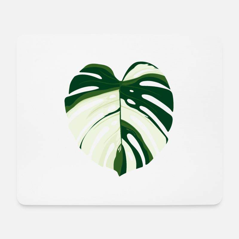 Monstera Deliciosa Variegata - Mousepad (Querformat) - Weiß