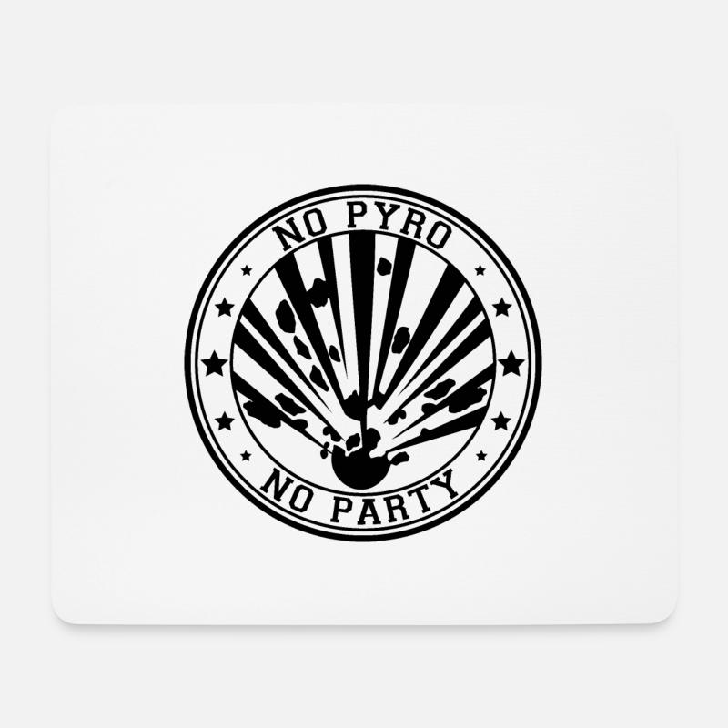 No Pyro No Party - Mousepad (Querformat) - Weiß