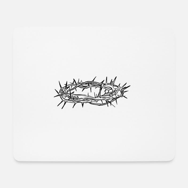 Crown of thorns Easter - Mouse Pad (horizontal) - white