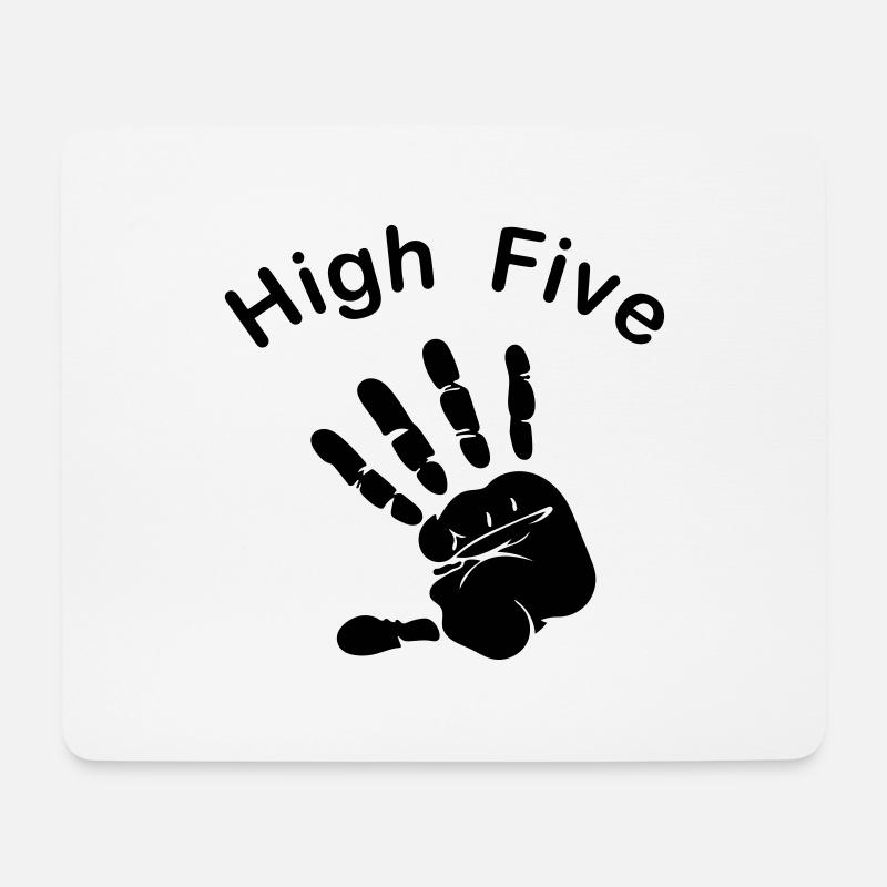 High Five - Mousepad (Querformat) - Weiß