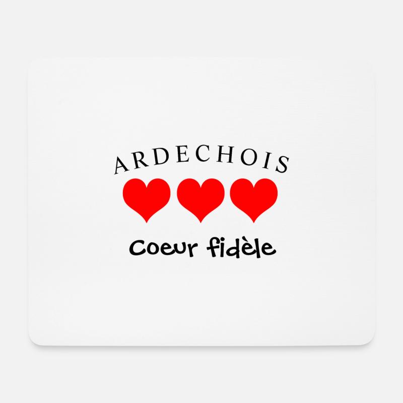 Treue Herz-Ardèchois - Mousepad (Querformat) - Weiß