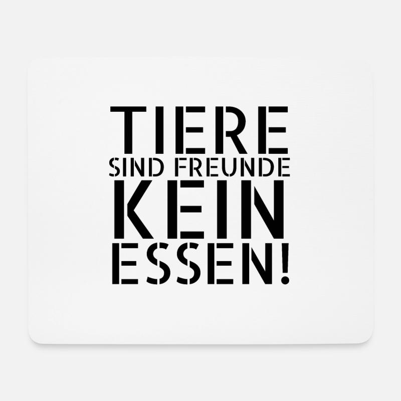 vegan - Tiere sind Freunde - Mousepad (Querformat) - Weiß