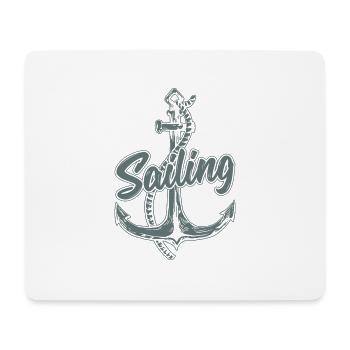 Voilier cadeau bateau bateau yacht - Tapis de souris (format paysage) - blanc - Devant