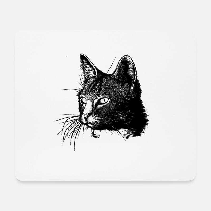 Katze - Mousepad (Querformat) - Weiß