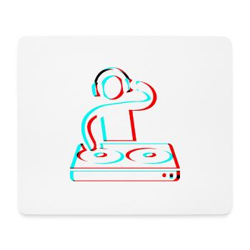 Techno Dj 3d Electro Red Blue tik tok edm weiß - Mousepad (Querformat) - Weiß - Vorne