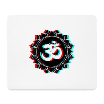 Om Goa 3d effect lettering lotus flower - Mouse Pad (horizontal) - white - Front