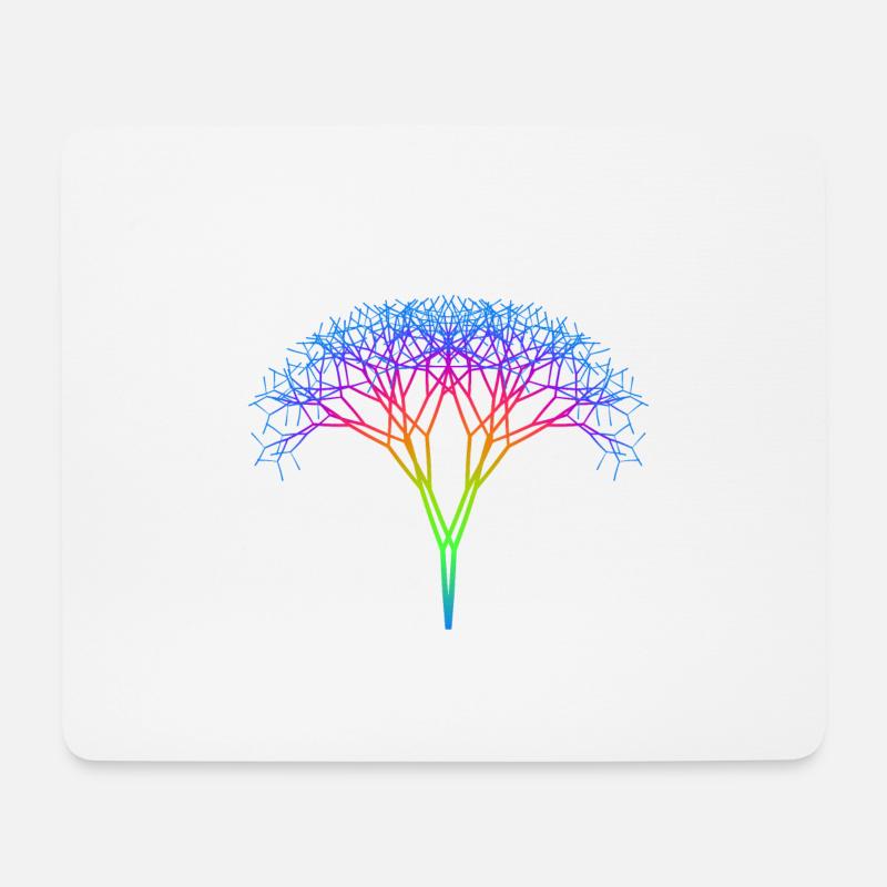 Tree with rainbow spectrum - Mouse Pad (horizontal) - white
